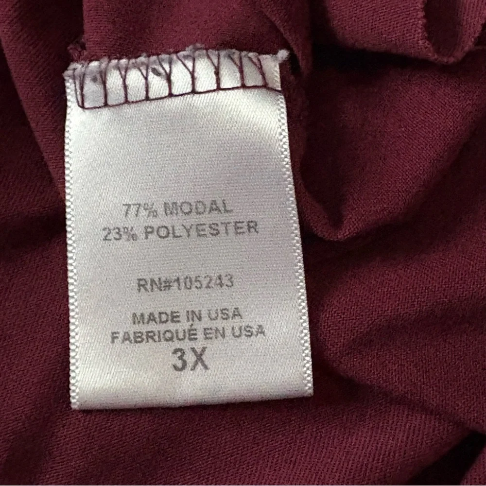 H.I.P. HIP Women's Size 3X Top Tunic Sleeveless Tank Asymmetric Burgundy - Picture 10 of 11